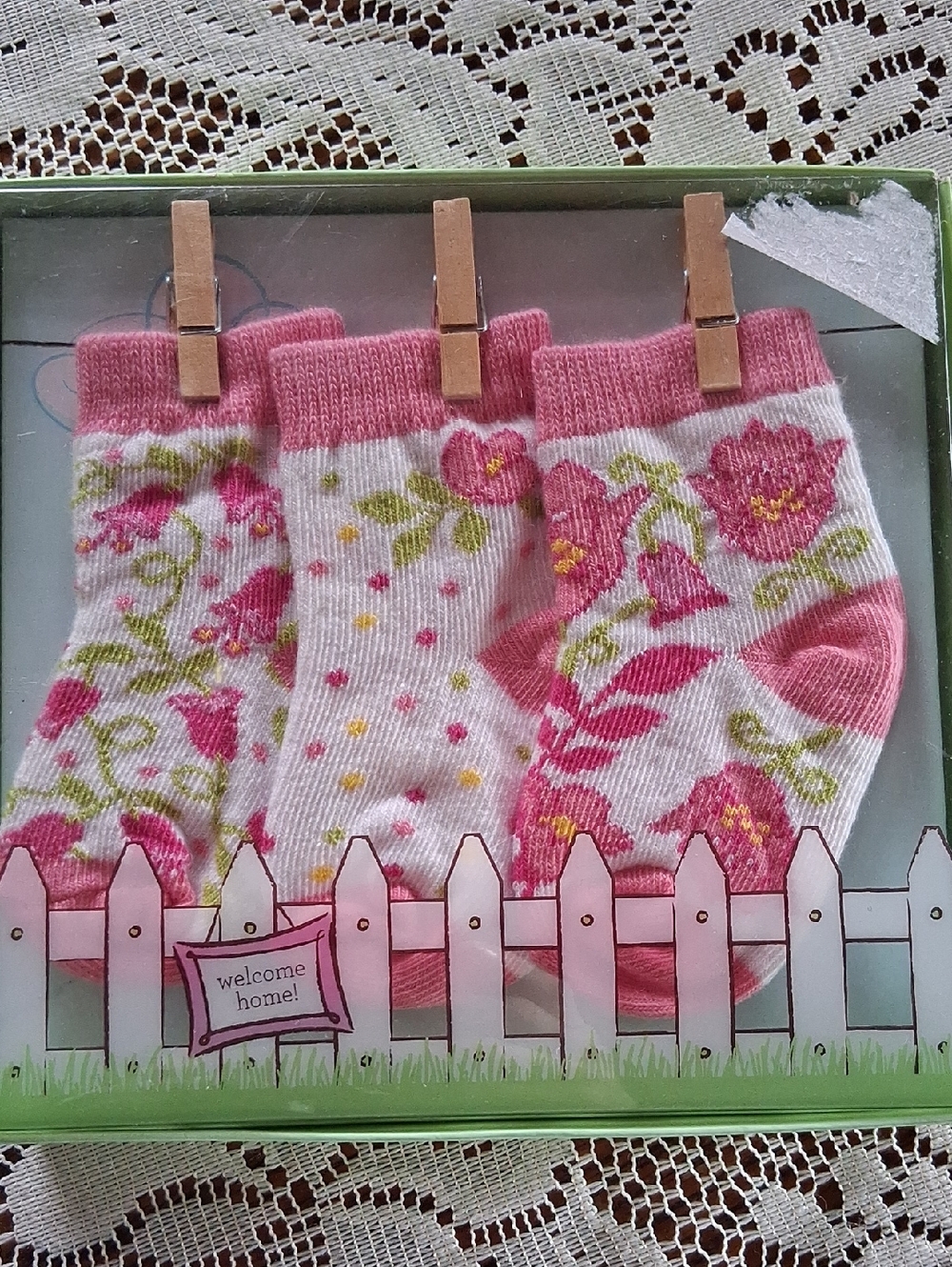 Vera Bradley Pink Floral & Dot Baby Sock Set